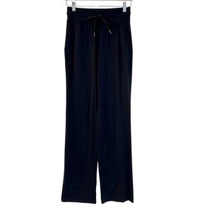 Lululemon Athletica Rulu Wide Leg Pants Black 4 Yoga Athleisure Lounge Cozy